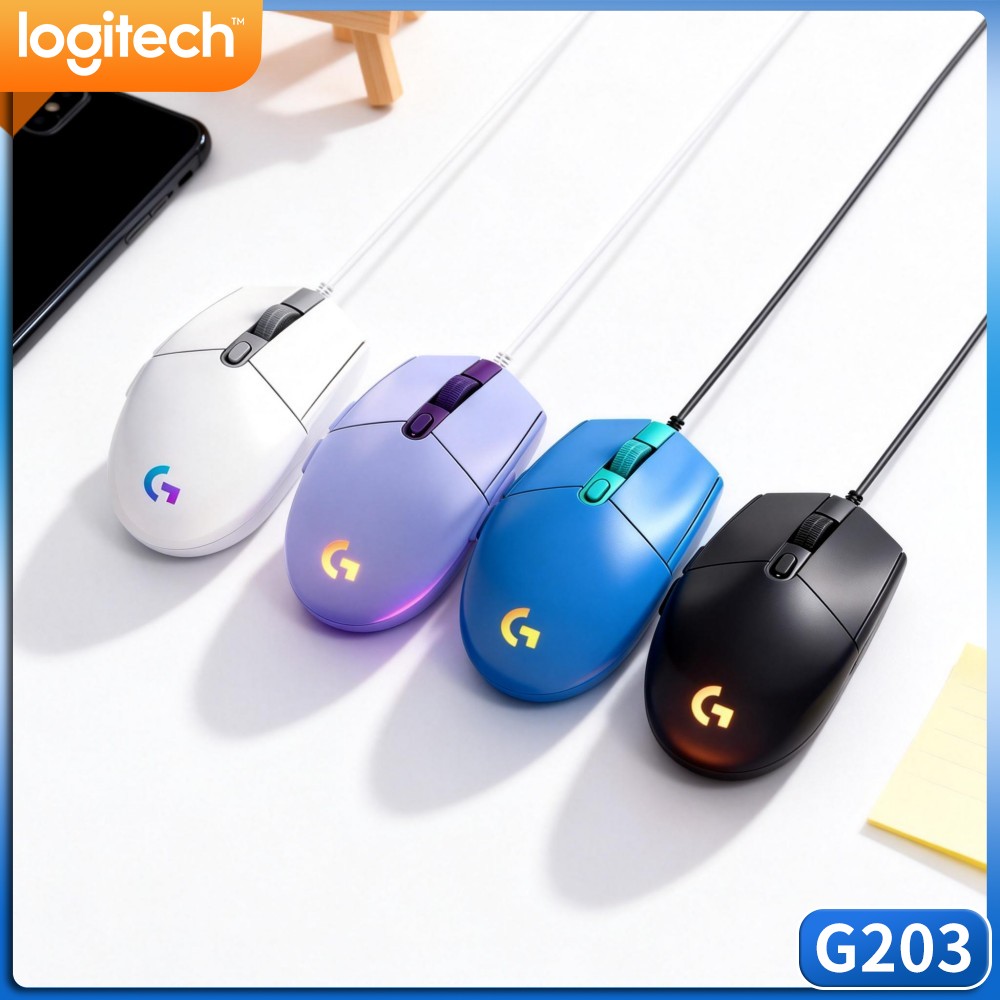 Logitech Mouse G203 - Mouse Gaming Berkabel Logitech G203 LIGHTSYNC,