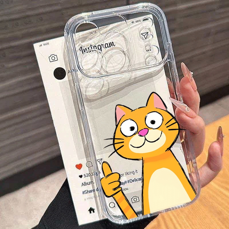 Receipt Printer Thermal - Casing Telepon Kucing Oranye Kartun Lucu