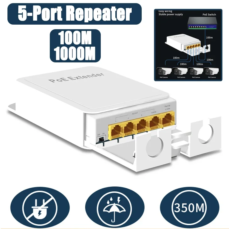 5-Port POE Extender 4-Port Rep - Power Over Ethernet ulasan dan harga